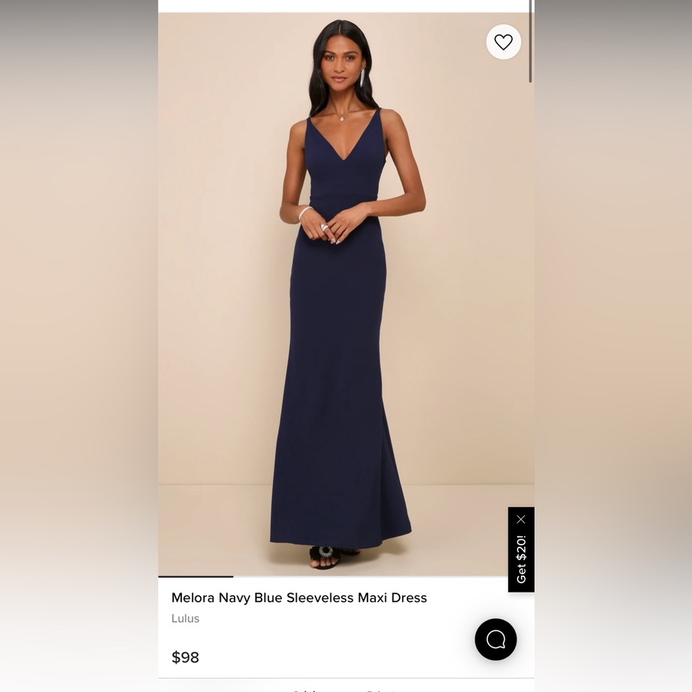 NWT Lulu’s Melora Navy Blue Sleeveless Maxi Dress Size Small